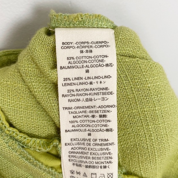 NWOT FREE PEOPLE Aloha Linen Shorts 2 Green High Rise - Picture 8 of 8